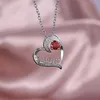 Silver Diamond Mom Heart Necklace Love Pendant Fashion Jewelry Mother Day Gift Will and Sandy