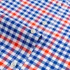 メンズカジュアル半袖市松模様のシャツ標準フィット夏の薄いソフト100％コットンボタンダウンチェック柄ストライプドレスシャツLJ200925