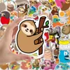 WG55 Cute Sloth Animal Laptop Stickers Relax Life Funny Text Cartoon Waterproof Stickers for Kids DIY Guitar Fridge Car Decal6516168