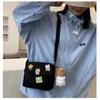 Bolsos cruzados de lona para mujer, bolso con solapa Hbp Kawaii Harajuku, bolsos informales para estudiantes que combinan con todo, moda coreana Ulzzang Chic para el día a día