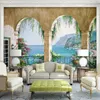 Custom 3D Wallpaper European Style Oil Painting Seascape Balcony Photo Murals Living Room Bedroom Background Wall Decor Frescoes