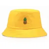 Chapeau de loisirs Foulard plat Coiffe Ananas Chapeau de pêcheur Cap Porter les deux côtés Été Bassin Chapeau Visière Seau Cap Orange Noir G220311