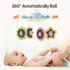 Brinquedo de sino de berço de projeção com música de iluminação 0-12 meses bebê multifuncional girando goma de goma suave lj201114