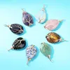 Healing Crystal Natural Stone Waterdrop Charms Twine Tree of Life Gold Wire Wrap Pendant Turkos Ametyst Tiger Eye Rose Quartz Partihandel Smycken Gift