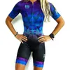 Yarış setleri Tres Pinas Kadın Bisiklet Skinsuit Triatlon Oneepiece Suit Kısa Kollu Giysiler Tulum Bisikleti7953970