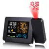 Fanju Digital Alarm Station LED Temperatur Fuktighet Väderprognos Snooze Table Clock med Time Projection Y200407265I