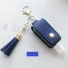 PU Läder Sanitizer Hållare Tassel Keychain Bag 30ml Protabble Hand Soap Bottle Holder Nyckelring Sanitizer Omslag Förvaringsväska Presentreceptioner