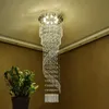 K9 levou candelabro de cristal moderna Montagem Embutida Crystal Light Spiral Suspensos Ladder Luxo Luminárias de cristal lâmpadas de teto