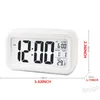 Sveglia muta LCD in plastica Orologio intelligente Temperatura Carino Fotosensibile Comodino Sveglie digitali Snooze Nightlight Calendario BH4298 WXM