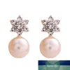 Neue Perle Kristall Rhinstone Frauen Ohrring Schneeblumenohrringe für Frauen Brincos Ohrring Schöner Schmuck