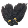 Afro Kinky Curly I tip Hair Extensions Natural Black color Microlinks Prebonded itip hair extension 100g