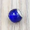 Andy Jewel 925 Sterling Silver Beads Glass Silver Hicsets Royal Blue Crystal Bead تناسب أساور المجوهرات الأوروبية على طراز Pandora