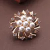 ピン、ブローチトーデックス女性真珠の素敵なクリスタルシンプルで洗練された高級ピンラインストーンの花ボタンマザースタイルのギフト