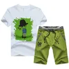 Summer Men Set Casual Print Cartoon People Pattern Fitness Male Tracksuit Clothing T Shirt Shorts Moletom Masculino 2020 LJ201124