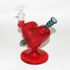 6 "Hookahs Glass Water Bongs Heart Shape Heady Mini Pipe DABリグ小さなバブラービーカーリサイクルオイルリグ