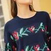 INMAN 2020 invierno recién llegados Retro clásico flor de lana bordado estilo nacional suéter de manga larga suéter de mujer LJ201114