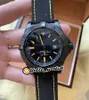 New Blackbird 44mm PVD Black Steel Case V17311101 Black Dial Automatic Mens Watch Yellow Stick Mark Nylon Strap Leather Watches He9731284