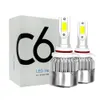 2 개/몫 9006 C6 LED 자동차 헤드 라이트 72W 7600LM COB 자동 헤드 램프 전구 H1 H3 H4 H7 H11 880 9004 9005 9006 9007 자동차 스타일링 조명