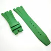 27 mm grünes Gummi-Uhrenarmband, 18 mm Faltschließe, Anstoßgröße AP-Armband für Royal Oak 39 mm 41 mm Uhr 15400 15390