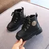 Crianças martin botas meninos sapatos outono inverno couro crianças moda criança meninas mornas neve 220211