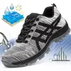 안전 신발 패션 스니커즈 망 강철 코 커버 작업 신발 통기성 여름 공구 부츠 보호 신발 크기 36-45 201126