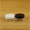 100pcs Atacado 3g vazio Creme Plastic Jar Black Cap Eyeshadow Cosmetic Container Amostra Pot Marca recarregáveis ​​Facial