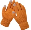 Gants tricot laine homme femmes hiver garder au chaud épaissir mitaines tricot laine doigt complet écran tactile gants de cyclisme en plein air 2 pièces une paire 29537029