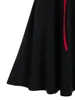 Casual Dresses Wipalo Gothic Black Dress Plus Size Skull Pattern ColorBlock Lace-up En Line Vestidos Ärmlös Sexig Party Mini