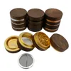 Walnut smoke grinder Aluminum alloy with wood smoking sharpener 63mm Four-layer High quality smokes pulverizer JJD13588