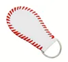 Läder Sport Tillbehör Baseball Owal Keychain Softball Baseball Sport Rope Lanyard Halsband Keychain för ID-kort Mobiltelefon
