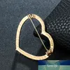 New Arrival Rhinestones Pave Hollow Heart Shape Brooch Pins