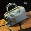 Sac fourre-tout élégant et volumineux pour femme en cuir de couleur unie Sac Boston sac à bandoulière souple de haute qualité en deux tailles