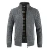 Oufisun marca nueva moda suéteres gruesos cardigan abrigo hombres slim fit jumpers punto cremallera cálido invierno estilo de negocios hombres ropa T200101