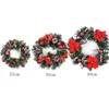 Christmas Wreaths Xmas LED Light String Decor Front Door Hanging Garlands Holiday Home Artificial Flower Decorations1
