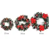 Świąteczne wieńce Xmas LED Light String Decor Drzwi Frontowe Wiszące Girlandy Holiday Home Sztuczne kwiaty Dekoracje1