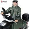 Rainfreemの男性/女性の不透過性の電気モバイル/自転車の雨Poncho厚いレインコートダブルフードレインギアレインコート201202