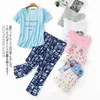 Plus size summer casual pajamas sets women Summer short sleeve cropped trousers cozy sleepwear women pyjamas 130kg 220115