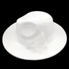 Recém-Branco Red retalhos de feltro Jazz Hat Cap Homens Mulheres plana Brim mistura de lã Fedora Chapéus Panamá Trilby Vintage Chapéu Com Pena