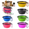 Hundskålar Fällbara Silikon Travel Portable Kollapsbar Mjuk valp Doggy Food Container för Pet Cat Water Feeding BBE13458