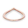 Gepolijste wishbone ring 18k geel goud vergulde ringen originele doos voor Pandora 925 Silver Rose Gold Women Wedding Sets