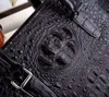 Dernière luxe solide 100% véritable cuir de Crocodile véritable peau de tête hommes sac d'affaires jeune ordinateur portable porte-documents1