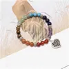 NUORO Reiki 7 Chakra s Healing Ston Balance Bracciale Pulsera Hombre Gioielli spirituali Bracciale Chakra con fascino a cuore