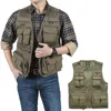 Outdoor Summer Tactical Fishing Vest vestes hommes Safari Jacket Multi Pockets voyage Vestes sans manches S- 7XL plus la taille, T200117