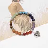 NUORO Reiki 7 Chakra s Healing Ston Balance Bracciale Pulsera Hombre Gioielli spirituali Bracciale Chakra con fascino a cuore