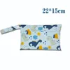 Sacs à couches pour bébé Seau Cartoon Imprimer Imperméable Réutilisable Wet Dry Nappy Zipper Sacs à main Poussette Carry Pack Rangement extérieur S / M / L 20220226 Q2