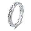 Hollow knoop vlecht ring zilveren ros￩gouden ringen band voor mannen dames mode sieraden wil en sandy cadeau