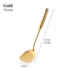 1 pk gouden keukengerei set lange handgreep kookgereedschap metalen polish sleuf turner roestvrij staal keuken accessoires bestendig 210326