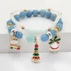 Foreign trade Christmas gift bells snowman double elastic bracelet women wholesale