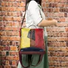 Мода кожаных женщин рюкзак прострочкой цвета конструкции контраста стиль отдыха колледжа Schoolbag одно плечо рюкзак женская сумка