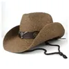 Cappelli larghi da donna estiva Straw Western Cowboy Cappello Cowgitrl Roll Fedora Outdoor Sombrero Hombre Jazz5748825